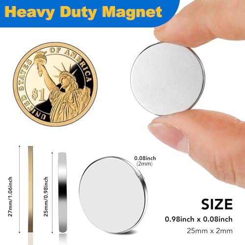 LOVIMAG Super Strong Neodymium Disc Magnets with Epoxy Coating, Powerful Permanent Rare Earth Magnets 1.26 inch x 1/8 inch, Pack of 6