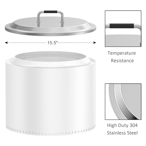 AJinTeby Fire Pit Lid for Solo Stove Ranger 15", 304 Stainless Steel Fire Pits Lid with Heat-Resistant Handle, Outdoor Wood Burning and Low Smoke Camping Stove Accessory
