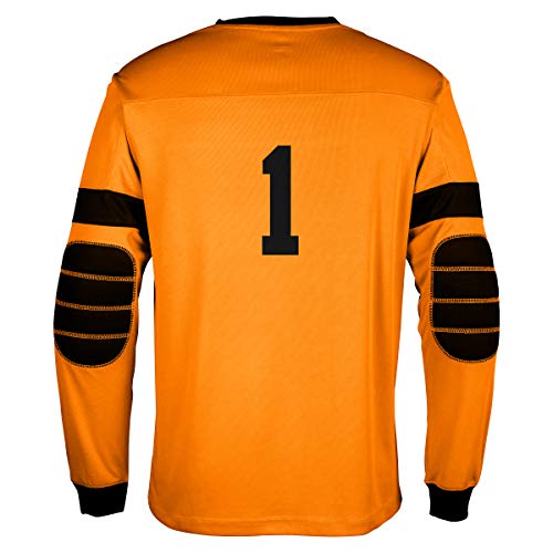 CHAMPRO unisex child - Youth Keeper Soccer Goalie Polyester Jersey, Neon Orange, Black, Medium US