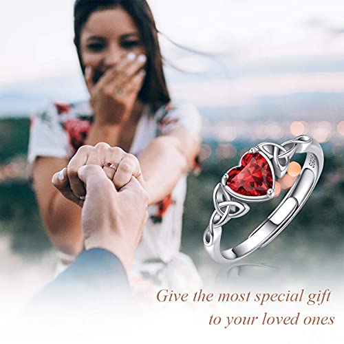 ChicSilver 925 Sterling Silver Claddagh Heart Promise Ring for Women Simulated Tourmaline October Birthstone Eternity Bands Wedding Rings Good Luck Irish Celtic Jewelry