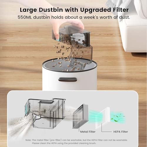 Lefant M310 Robot Vacuum Cleaner, 4500Pa Powerful Suction, PreciSense Obstacle Avoidance, Mini, Quite, 160 Mins Self-Charging Robotic Vacuums, App/Voice/Remote, Ideal for Pet Hair Hard Floors, Black
