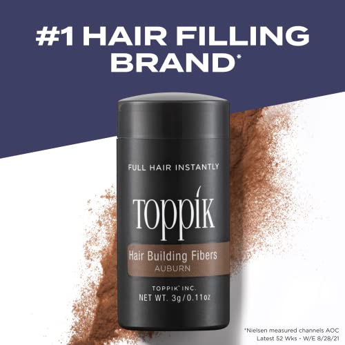 Toppik Hair Building Fibers, Auburn, 12g Fill In Fine or Thinning Hair Instantly Thicker, Fuller Looking Hair 9 Shades for Men Women