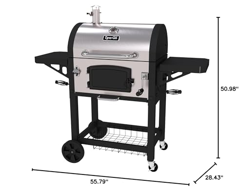 Dyna-Glo DGN486SNC-D Heavy Duty Stainless Charcoal Grill, Large