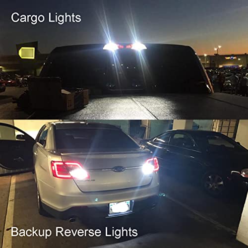 KISLED 912 921 LED Reverse Lights Bulbs, 4-Pack Super Bright Error Free T15 912 W16W 921 LED Bulb for Tail Light Backup Reverse Cargo Lights, Xenon White