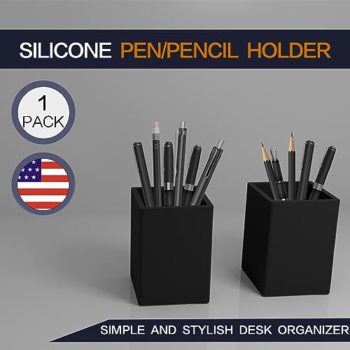 YCRMAN Pen And Pencil Holder For Desk，5mm Thick Silicone Pen Holder For Keeping Your Workspace Tidy And Organized，A Practical Design And Must-Have Pen Holder For Your Desktop Needs(1 PACK GREY)