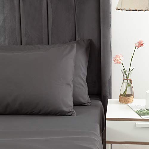 PY HOME & SPORTS Queen Bed Sheets Set Blue Ultra Soft 4 Pieces Bedding Microfiber Luxury Sheet with 16" Deep Pockets