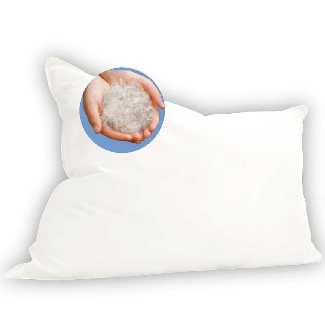 Continental Bedding Australian Wool and Down Bed Pillow Blend 40/60, King, White