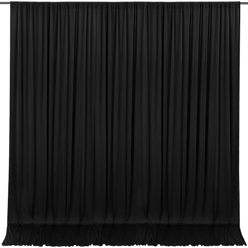 MoKoHouse 10ft x 8ft Black Backdrop Curtains Black Drape for Backdrop Halloween Thick Solid Fabric Cloth Backdrop 2 Panels 5ft x 8ft