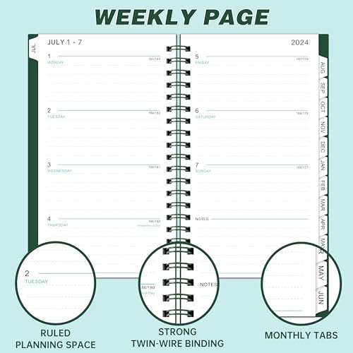 2024-2025 Pocket Planner/Calendar - Weekly & Monthly Pocket Planner, JUL. 2024 - Jun. 2025, 6.8" x 4.3", Strong Twin - Wire Binding, plastic cover