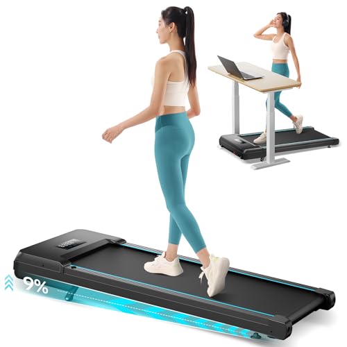 Walking Pad with Auto Incline, Under Desk Folding Treadmill with Remote Control and LED Display for Home Office, 2.5HP Portable Walking Jogging Running Machine, 300 LB Capacity