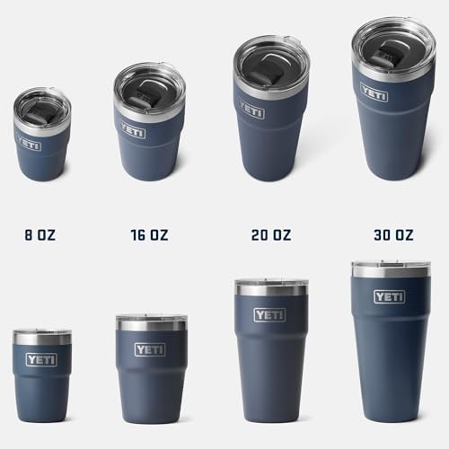 YETI Rambler 16 oz Stackable Tumbler, Vacuum Insulated, Stainless Steel with MagSlider Lid, Big Wave Blue