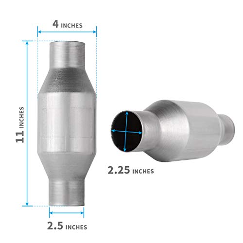 AUTOSAVER88 ATCC0012 2.25" Inlet/Outlet Universal Catalytic Converter (EPA Compliant)