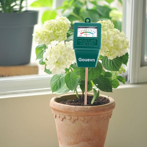 Gouevn Soil Moisture Meter, Plant Moisture Meter Indoor & Outdoor, Hygrometer Moisture Sensor Soil Tester Plant Water Meter for Potted Plants Garden, No Battery Needed (Black)