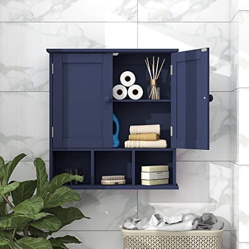 TaoHFE Black Bathroom Cabinet,Bathroom Wall Cabinet 2 Door Adjustable Shelves,Over The Toilet Storage Cabinet,Black Bathroom Cabinet Wall Mounted,Medicine Cabinets for Bathroom Laundry Room Kitchen