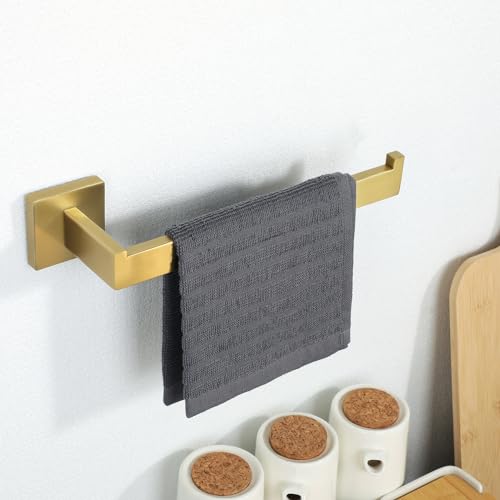 Alise Hand Towel Holder Towel Ring for Bathroom Lavatory,Black Towel Bar Square Towel Hanger Wall Mount SUS304 Stainless Steel Towel Rack,GYT7010-G Brushed Gold