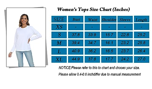 LOVFEE Women's Basic Crewneck Tee Long Sleeve Cotton Tops Loose Fit T-Shirt Black/S