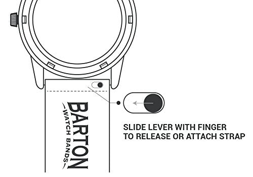 BARTON WATCH BANDS Quick Release Elite Silicone Watch Bands, Chocolate Brown Top/Khaki Bottom, 19mm