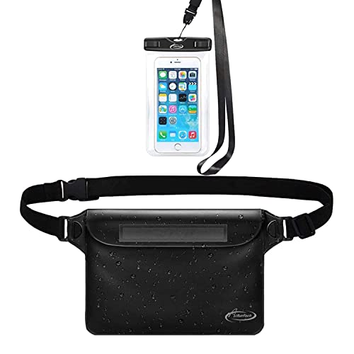 AiRunTech Waterproof Fanny Pack,Waterproof Phone Pouch for iPhone 15 14 13 12 11 Pro Max,IPX8 Waterproof Dry Bag for Snorkeling Beach Cruise Kayaking Pool Swimming(Phone Case + Waist Bag 2-Piece Set)