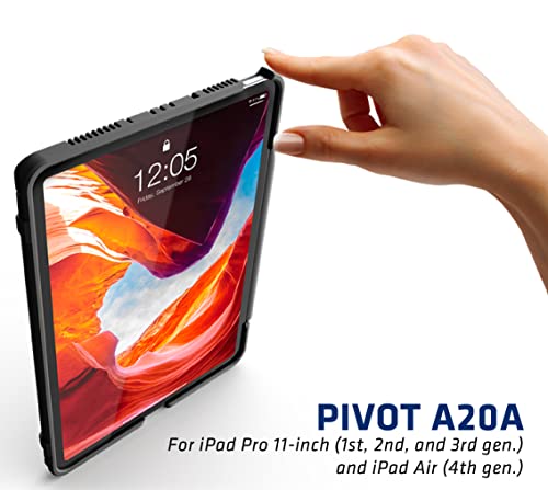 PIVOT A20A Atlas Robust Tablet Case - Fits iPad Air 4th gen & iPad Pro 11 in (1st - 3rd gen) - 360 Degree Protection - for Professional Pilots, General Aviation - Black