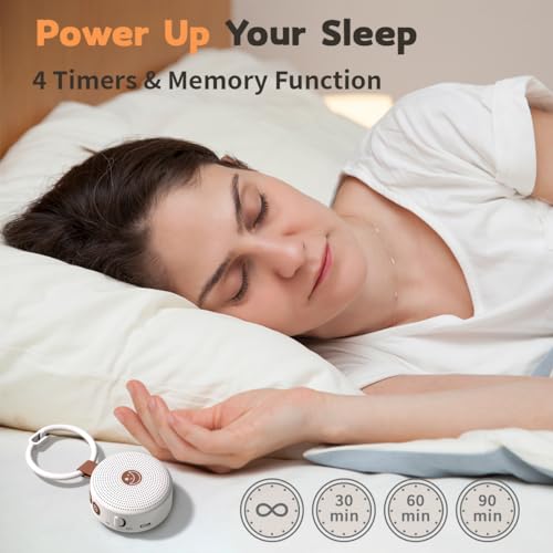 Portable Sound Machine White Noise Machine with 30 Soothing Sounds for Baby Kids Adults Sleeping 32 Volume Levels Rechargeable Brown Noise Sleep Machine for Office Privacy Travel Sound Therapy