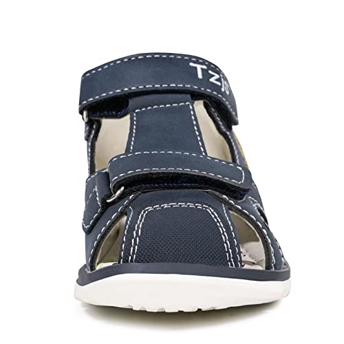 TZJS Toddler Sandals Kids Fashion Sports Sandals Outdoor Adjustable Strap Water Sandals Quick-Drying Summer Sandal with Arch Support(Blue,6)