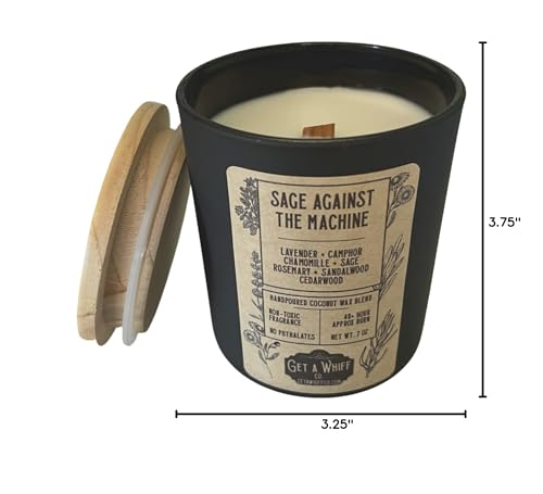 Sage & Lavender Scented Candle | Non Toxic Candle | Wooden Wick Candle | Unique Candle | Jar Candle | Cool Candle