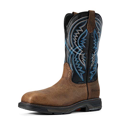 Ariat Mens WorkHog XT Coil Wide Square Toe Carbon Toe Work Boot Earth/Twilight 7.5 Wide