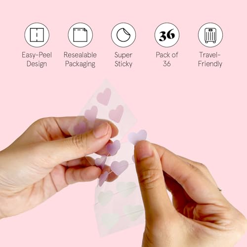 grace & stella Award Winning Pimple Patches For Face (Heart, 36 Count) - Hydrocolloid Acne Patches for Face - Dermatologist Tested, Vegan, Cruelty-Free Zit Patches for Face, Blemish Patches