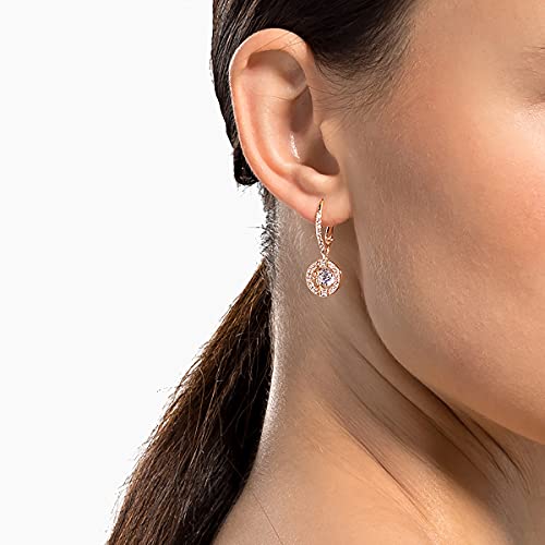 SWAROVSKI Sparkling Dance Pierced Drop Earrings with Dancing Crystal and Matching Pavé on a Rose-Gold Tone Finish Setting, Part of the Swarovski Sparkling Collection