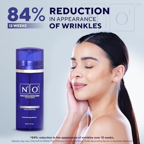 N1O1 Nitric Oxide Activating Serum with Antioxidants Wrinkel Repair Hydrating Serum For Face Pore Minimizer | Improves Skin Texture | Helps Dark Spots | 1 Fl Oz, 30ml