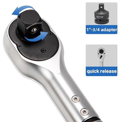UYECOVE 1/4-Inch Drive Click Torque Wrench, Dual-Direction Click Professional Torque Wrench 10-50IN.LB/1.1-5.7Nm, Dual Range Scales Graduated in FT.LB and N.M