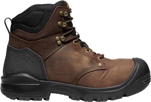 KEEN Utility Men's Independence 6" Leather Waterproof Soft Toe Work Boots, Black/Black, 10