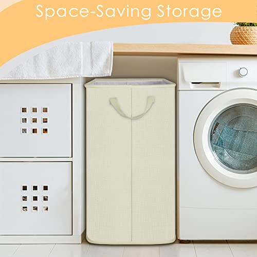 SNIGJAT Large Laundry Hamper, Tall Laundry Hamper with Sturdy Handles, Hampers for Laundry, Rectangular Dirty Clothes Hamper for Bedroom, Extra Large Laundry Basket for Clothes Toys (80 L)