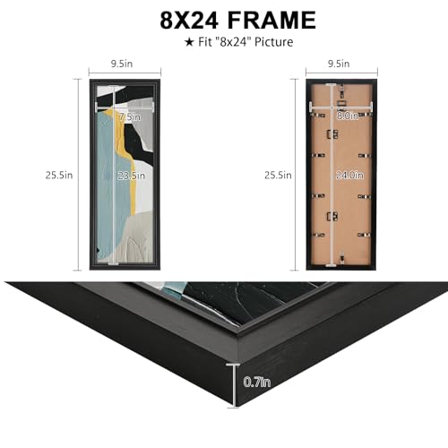 16x24 Picture Frame, Gold Poster Frame, Home Decor Natural Gallery Frame, Horizontal or Vertical Format, Sturdy Frame and Plexiglass, Large Photo Frame Wall Art, for Photos, Artworks, Posters