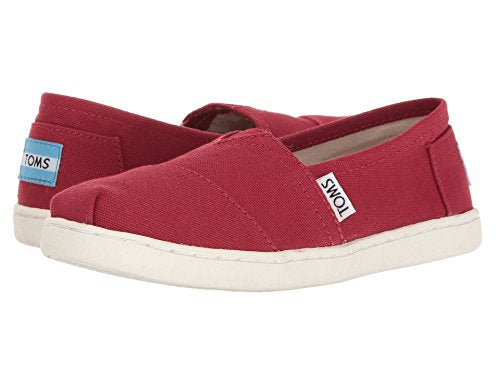 TOMS Children's Seasonal Classic Alpargata Red Canvas 5 M