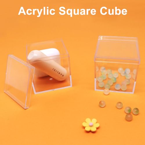 GDFYMI 12Pcs Clear Acrylic Box, Mini Storage Box with Lid Acrylic Containers Plastic Square Cube for Display Jewelry Candy Pill-2.1x 2.1x 2.1