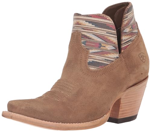 Ariat Women's Hazel Chimayo Western Boot, Terracotta Roughout/Arroyo Chocolate, 6