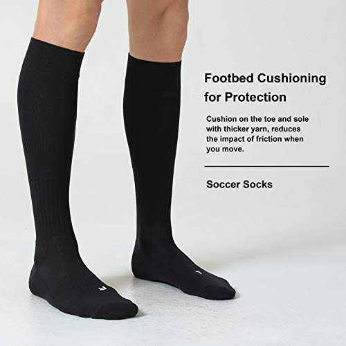 CelerSport 2 Pack Soccer Socks for Youth Kids Adult Over-The-Calf Knee High Socks with Cushion, Pink (2 Pack), Small