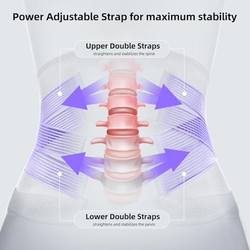 FREETOO Back Brace for Lower Back Pain Women with Bionic Support System, Adjustable Knitted Lumbar Support Belt, Breathable Mesh Design with Lumbar Pad,for Herniated Disc,Sciatica,Scoliosis - Size Small