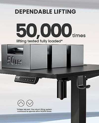 ErGear Height Adjustable Electric Standing Desk, 40 x 24 Inches Sit Stand up Desk, Small Memory Computer Home Office Desk (Black)