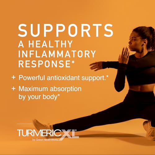 TurmericXL Natural Joint Support & Healthy Inflammatory Response Supplement - 250mg Turmeric Extract Delivers 45x More Curcumin - High Absorption, Gluten-Free – 30 Veggie Capsules