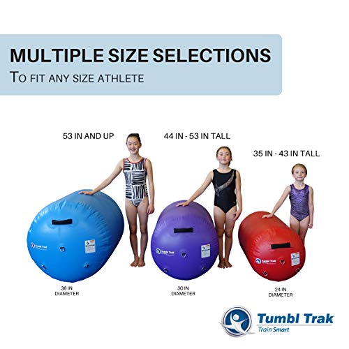 Tumbl Trak Air Barrel, Commercial Grade Air Roller for Gymnastics and Cheerleading, Blue, 30In Diameter