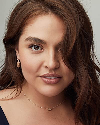 Kendra Scott Lee Drop Earrings for Women, Fashion Jewelry, Rhodium-Plated, Black Opaque Glass