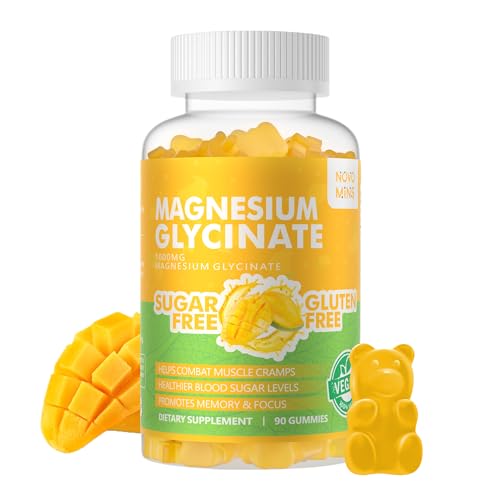 90 CT Magnesium Glycinate Gummies 1000mg - Sugar Free Magnesium Potassium Supplement with Vitamin D, B6, CoQ10 for Calm Mood & Sleep Support - 90 Elderberry Gummies