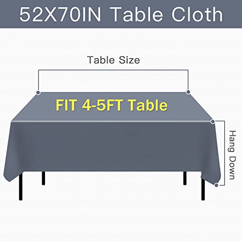 Vonabem 100% Waterproof Rectangle PVC Tablecloth, Vinyl Table Cloth Cover with Flannel Backing Oil Spill Proof Wipeable Table Cloths for Indoor Outdoor（Coffee Stripe,52x70IN