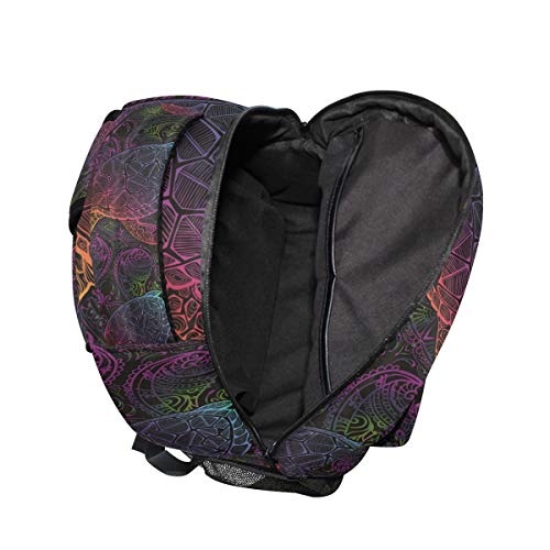 senya School Backpack Boho Sea Turtle Mandala Bookbag for Boys Girls Travel Bag One Size