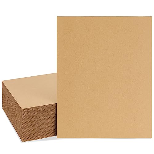 Juvale Large Corrugated Cardboard Sheets for Mailers, 11x14 Flat Packaging Inserts Pads, Shipping, Packing, Mailing, Dividers, Crafts, DIY Art Projects Supplies (2mm Thick) - 50-Pack