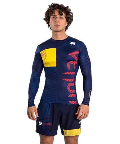 Venum Men's Standard Sport 05 Rashguard Long Sleeves Blue/Yellow