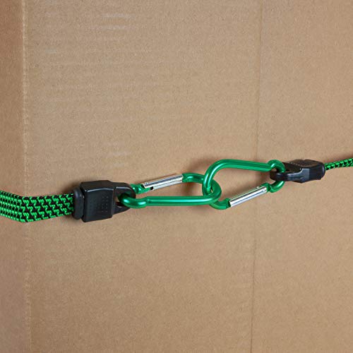 Performance Tool W1452 18-Inch Flat Bungee w/ Carabiner - Heavy-Duty, Secure and Versatile Bungee Cord for Home, Automotive and Outdoor Use