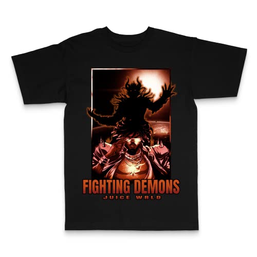 Juice WRLD Unisex-Adult Standard Fighting Demons Tee, Black, Small